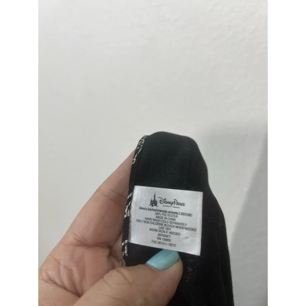 Disney Parks Classic Black Silver Mickey Minnie Scarf Infinity Excellent Artsy